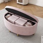 Shell-shaped Upholstered Bed with Storage Bench and Adjustable Headboard, 90x200cm, Pink Velvet