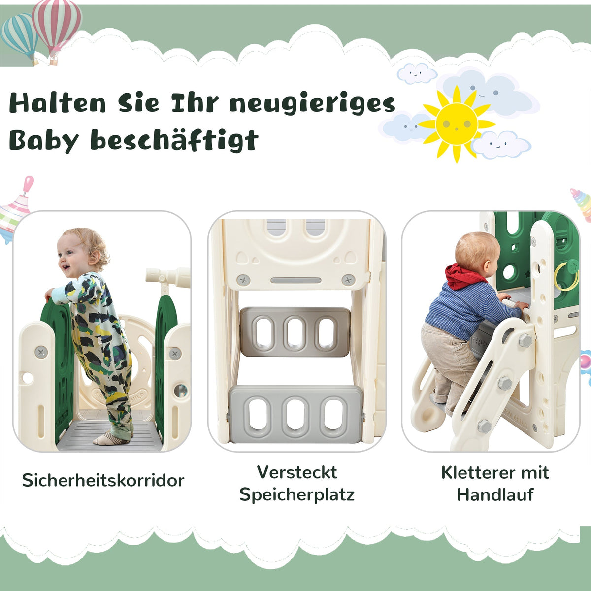 Combined Slide for Children Long Slide Storage Box Tunnel Steel