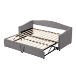 Upholstered Sofa Bed Extendable 90/180x200 cm Slatted Frame, Velvet Grey