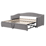 Upholstered Sofa Bed Extendable 90/180x200 cm Slatted Frame, Velvet Grey