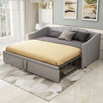 Upholstered Sofa Bed Extendable 90/180x200 cm Slatted Frame, Velvet Grey