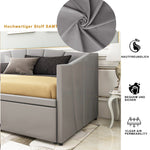 Upholstered Sofa Bed Extendable 90/180x200 cm Slatted Frame, Velvet Grey