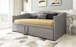 Upholstered Sofa Bed Extendable 90/180x200 cm Slatted Frame, Velvet Grey