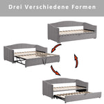 Upholstered Sofa Bed Extendable 90/180x200 cm Slatted Frame, Velvet Grey