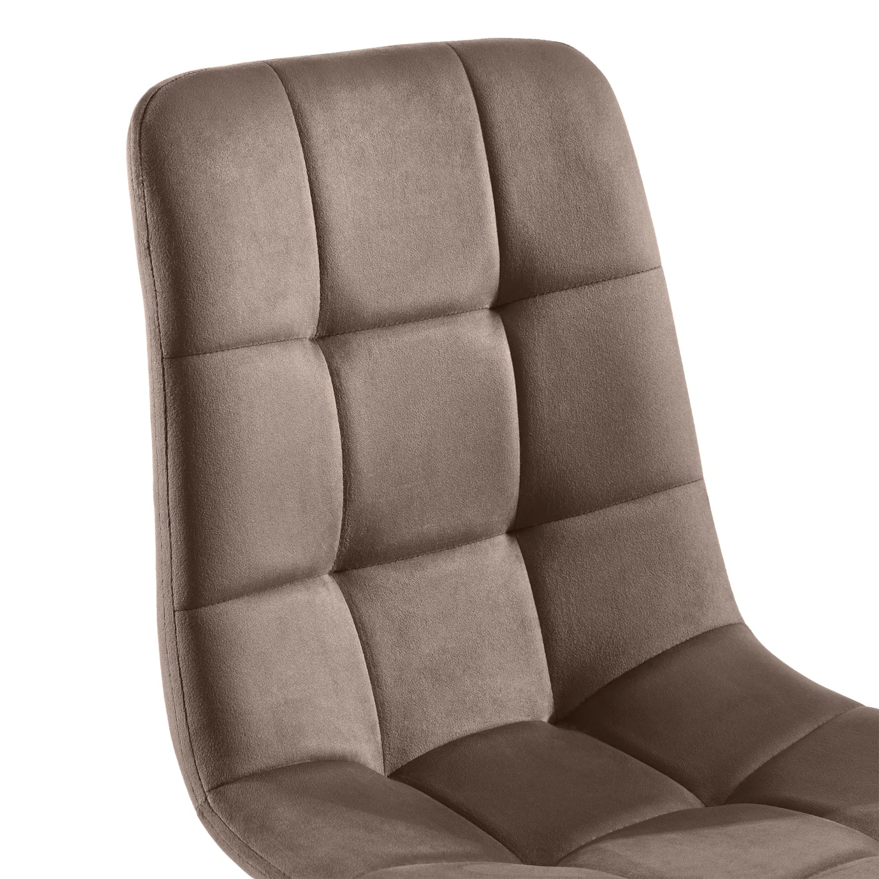 Dining Chair Set (4 Pcs) Upholstered Designer Velvet Metal Frame Brown