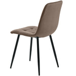 Dining Chair Set (4 Pcs) Upholstered Designer Velvet Metal Frame Brown