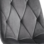 Dining Set 5-Piece Rectangular Kitchen Table 117x68cm Dark Grey Twill Velvet Black