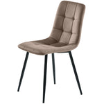 Dining Chair Set (4 Pcs) Upholstered Designer Velvet Metal Frame Brown