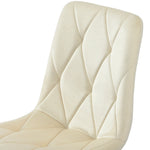 Dining Chair Set of 4 Upholstered Twill Velvet with Backrest Metal Legs Beige