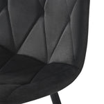 Dining Set 5-Piece 117x68cm Rectangular Table with 4 Chairs Black Twill Velvet Black Legs