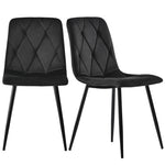 Dining Set 5-Piece Rectangular 117x68cm Black Twill Velvet/Gold Legs