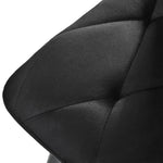 Dining Set 5-Piece 117x68cm Rectangular Table with 4 Chairs Black Twill Velvet Black Legs