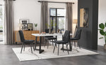 Dining Set 5-Piece Rectangular Kitchen Table 117x68cm Dark Grey Twill Velvet Black