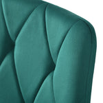 Dining Set 5-Piece 117x68cm Rectangular Table 4 Dark Green Twill Velvet Chairs Black