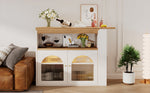 Modern Extendable Bar Table Rotatable Storage LED Bistro White
