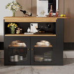 Extendable Bar Table Rotatable Storage LED Light Black
