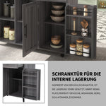 Dining Cart Sideboard Extendable White Marble Top Storage Wheels - Khaki Gray Wood Grain