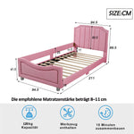 Children's Bed Upholstered Sofa Bed 90*200cm, Flannel, Pink