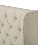 Upholstered Bed 180x200cm Hydraulic Storage, Beige Velvet