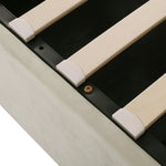Upholstered Bed Double 140x200 Hydraulic Storage Ear-Shaped Headboard Velvet Beige
