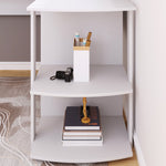 Corner Desk 140cm L-shaped with 2 Shelves, White