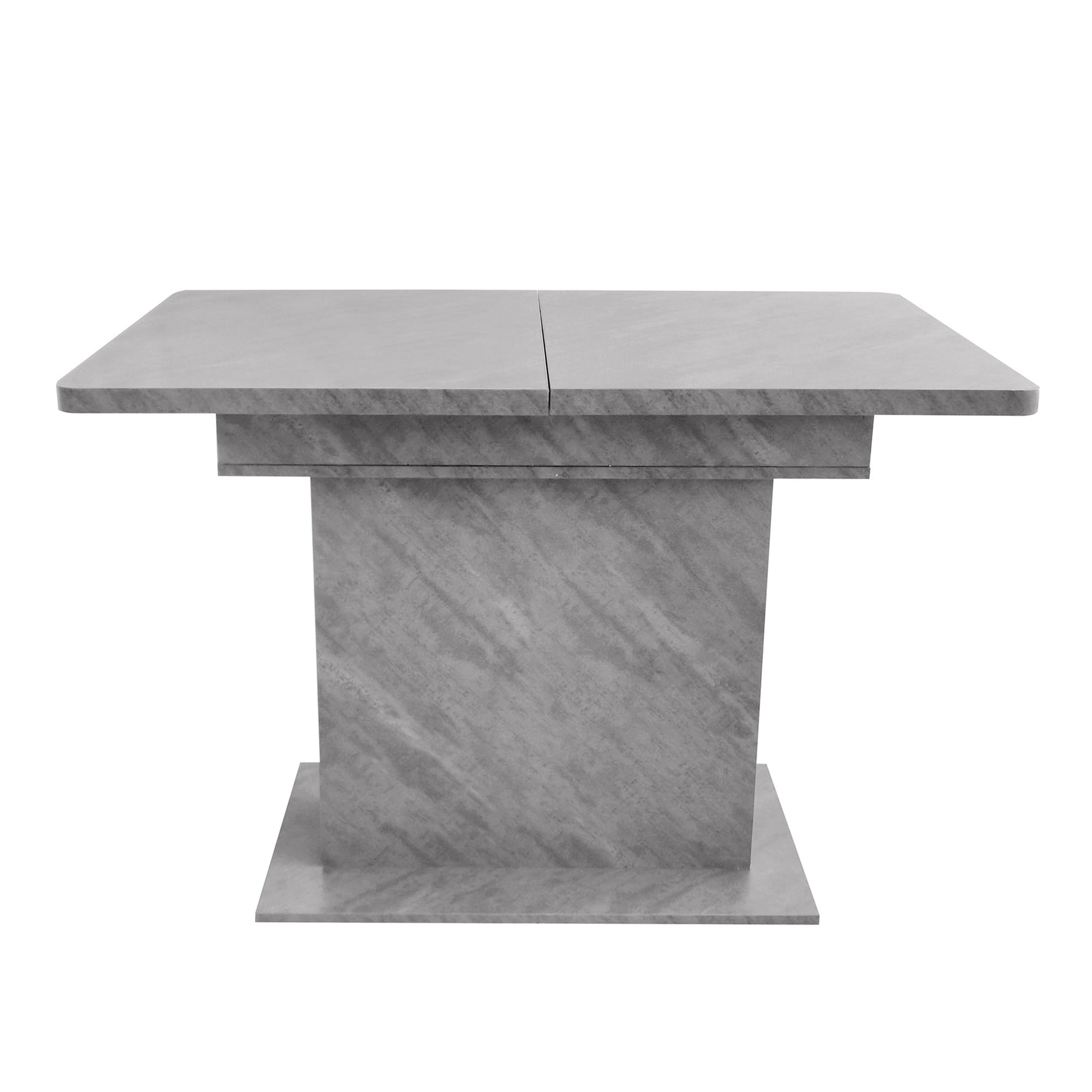 Extendable Dining Table Rectangular Storage Iron - Concrete Look