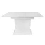 Extendable Dining Set with 4 Sherpa Chairs and Storage, Rectangular, White