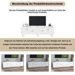 TV Stand 170cm for 70-inch TVs with 2 Doors 2 Drawers Gold Handles White