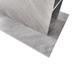 Extendable Dining Table Rectangular Storage Iron - Concrete Look