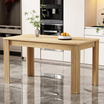 Contemporary Dining Table, Rectangular 4-Leg Sturdy Coffee and Leisure Table, Oak Wood