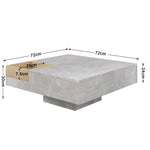 Coffee Table with Removable Storage Box, Concrete Gray and Wood