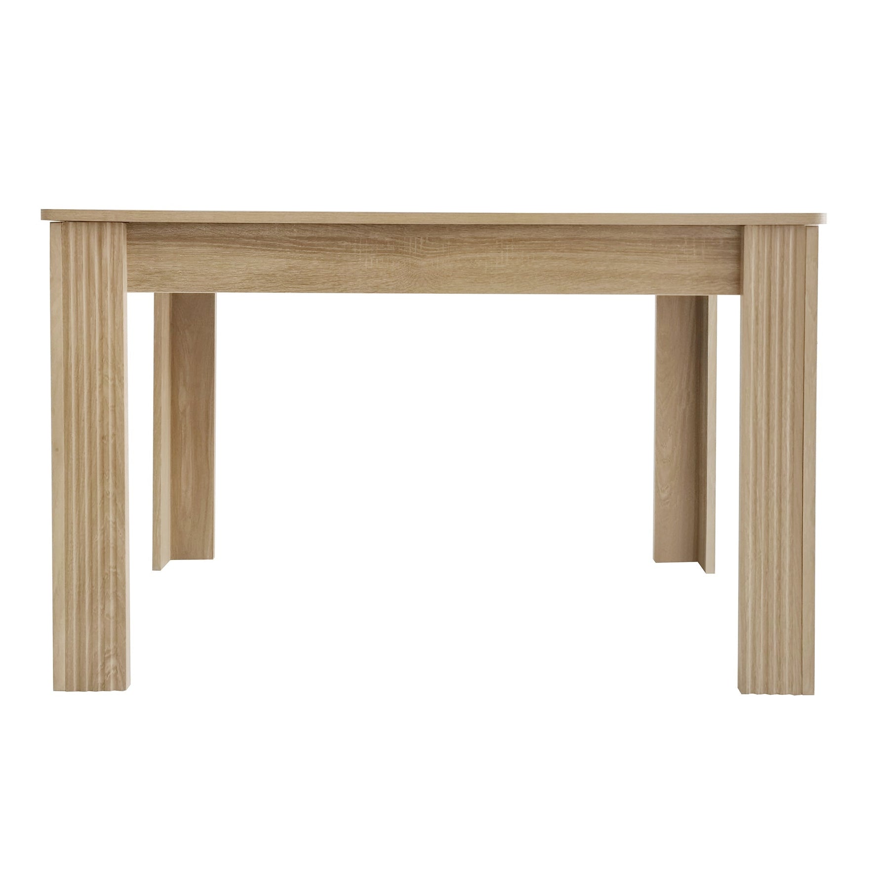 Contemporary Dining Table, Rectangular 4-Leg Sturdy Coffee and Leisure Table, Oak Wood