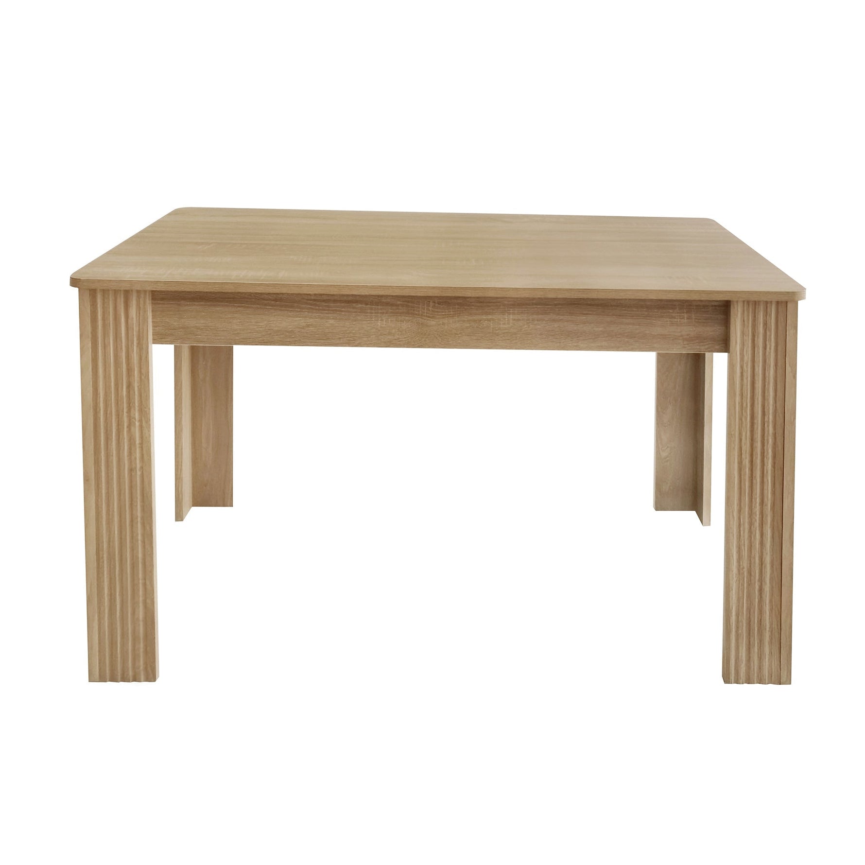 Contemporary Dining Table, Rectangular 4-Leg Sturdy Coffee and Leisure Table, Oak Wood