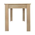 Contemporary Dining Table, Rectangular 4-Leg Sturdy Coffee and Leisure Table, Oak Wood