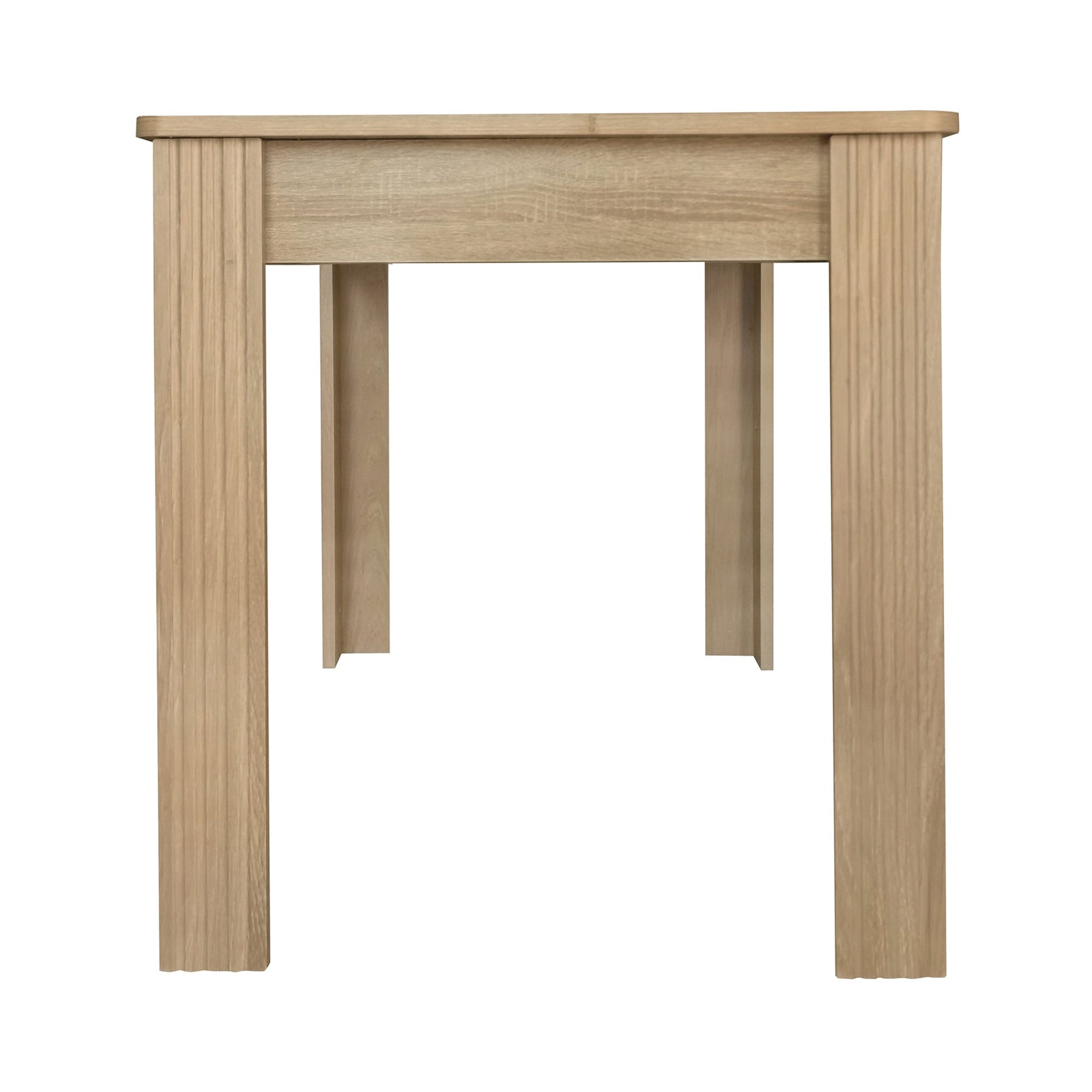 Contemporary Dining Table, Rectangular 4-Leg Sturdy Coffee and Leisure Table, Oak Wood
