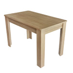 Contemporary Dining Table, Rectangular 4-Leg Sturdy Coffee and Leisure Table, Oak Wood