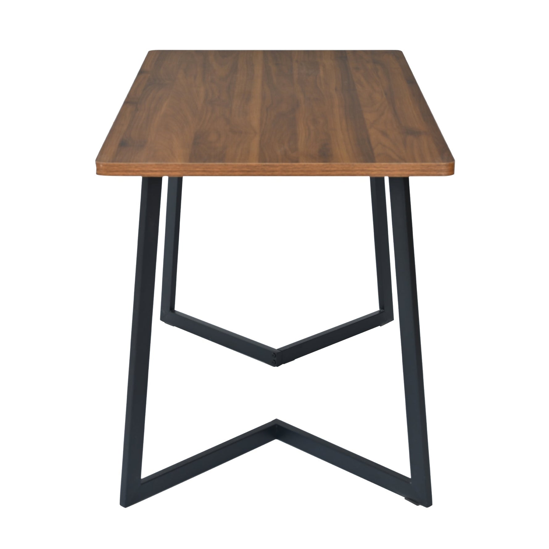 5-Piece Dining Set, Modern Kitchen Table & 4 Chairs, Walnut MDF & Dark Green Velvet
