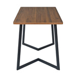 5-Piece Dining Set Modern Wood Grain Table 4 Chairs Black Metal Walnut/Beige Velvet