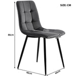 5-Piece Dining Table Set Round 80cm Kitchen Black Metal Walnut MDF/Velvet