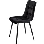 Dining Table Set 5-Piece Round 100cm Velvet Chairs - White/Black