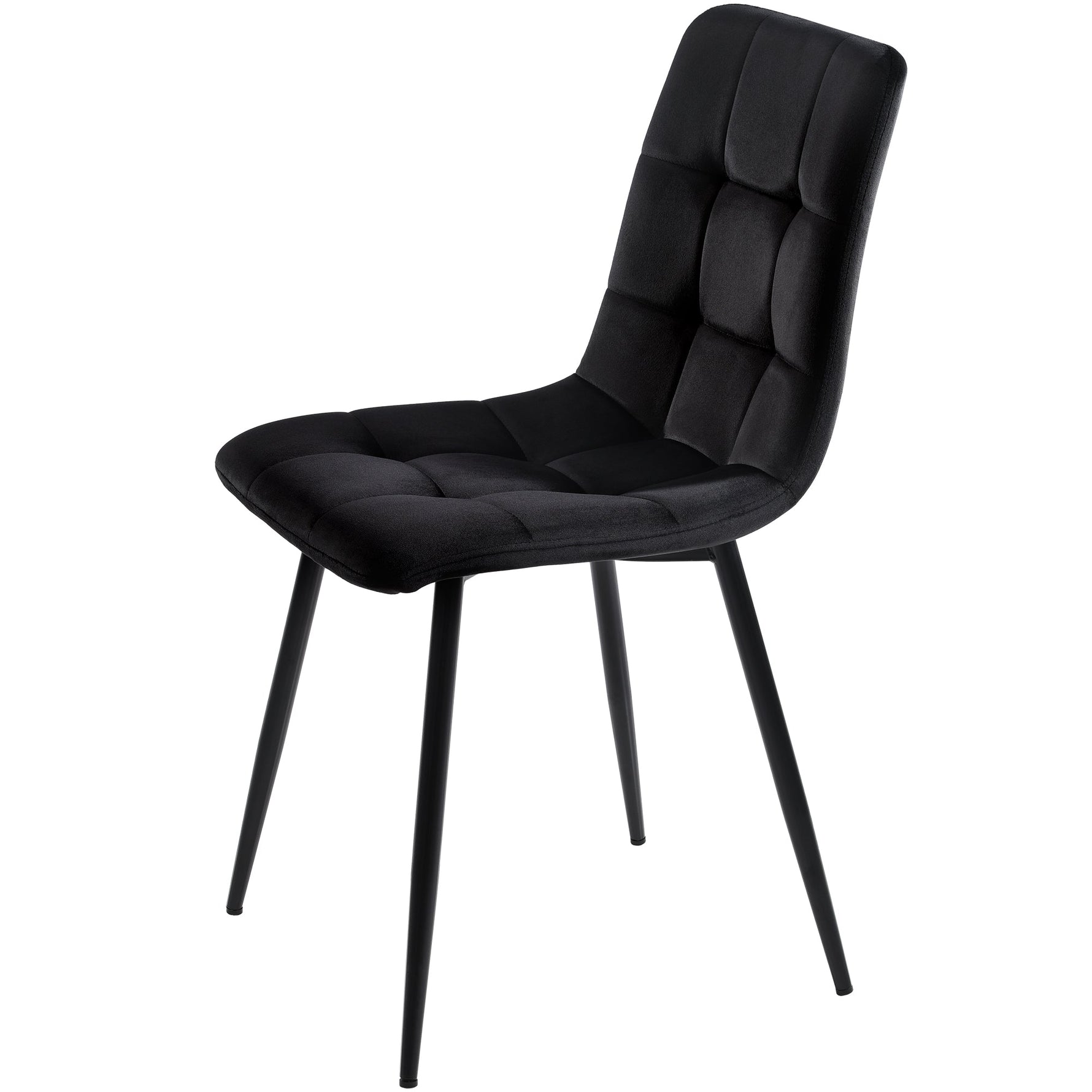 Dining Table Set 5-Piece Round 100cm Velvet Chairs - White/Black