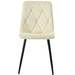 5-Piece Dining Set Round Marble Top Gold Legs 4 Velvet Chairs - Beige