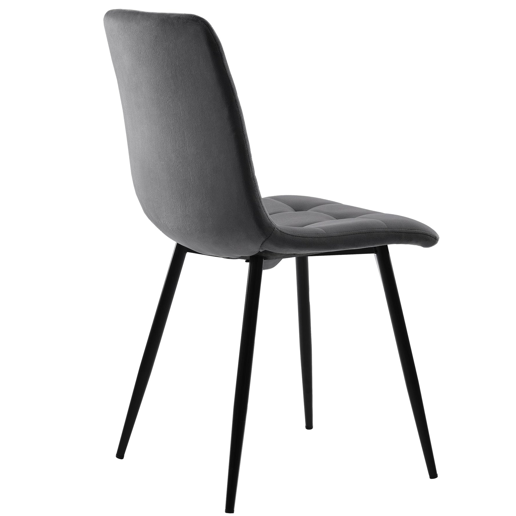 Dining Set 5-Piece Round 80cm Marble Top 4 Chairs - Grey Velvet
