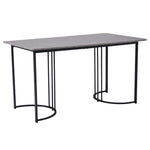 Dining Table 140x80cm Rectangular Kitchen Adjustable Legs Metal Frame Grey