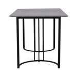 Dining Table 140x80cm Rectangular Kitchen Adjustable Legs Metal Frame Grey