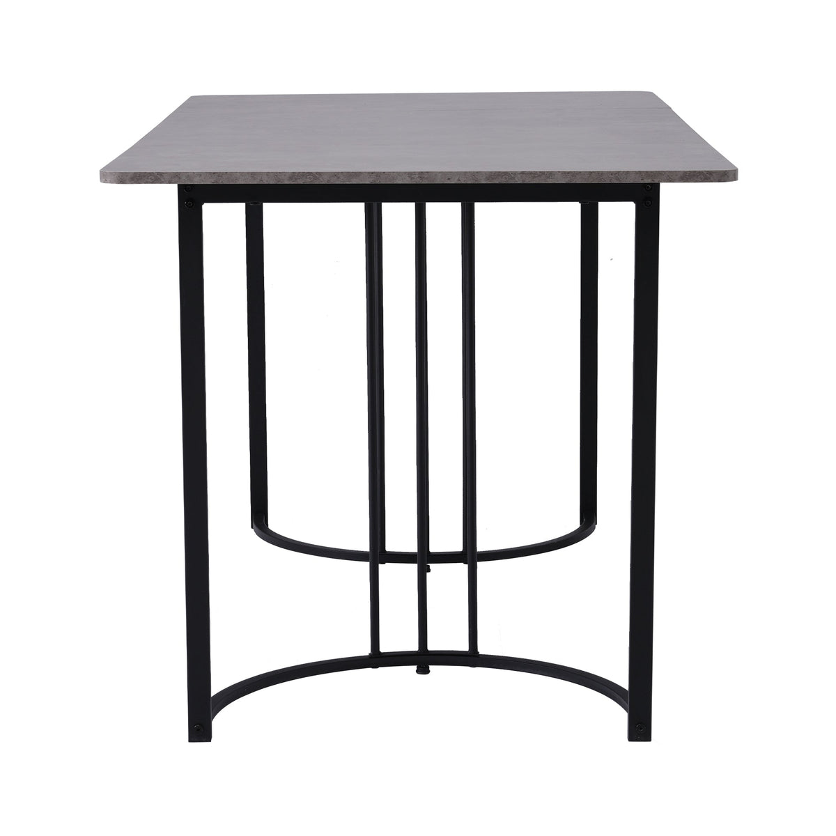 Dining Table 140x80cm Rectangular Kitchen Adjustable Legs Metal Frame Grey
