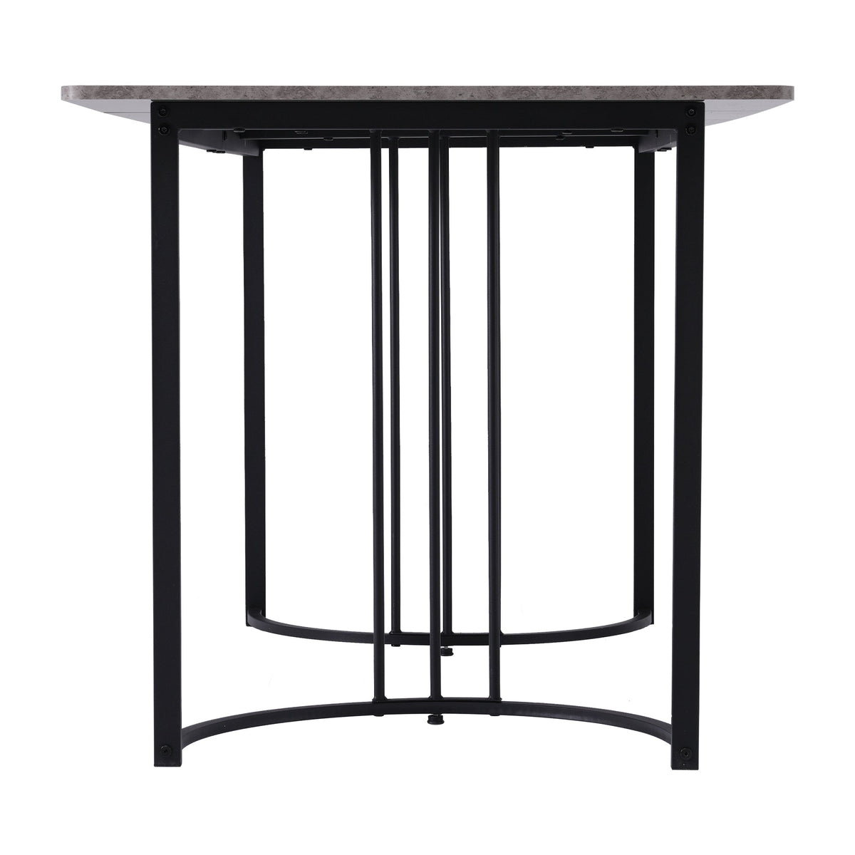 Dining Table 140x80cm Rectangular Kitchen Adjustable Legs Metal Frame Grey