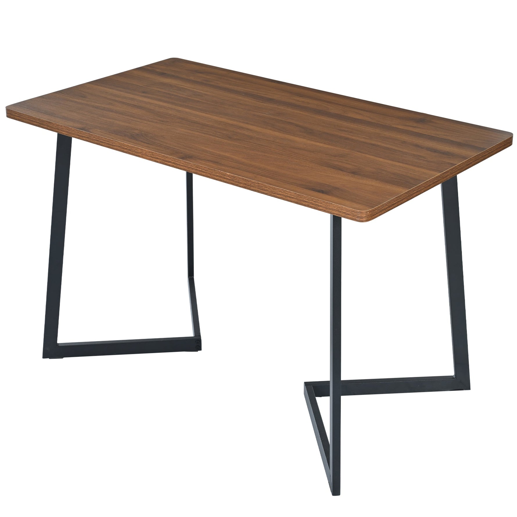 5-Piece Dining Set, Modern Kitchen Table & 4 Chairs, Walnut MDF & Dark Green Velvet