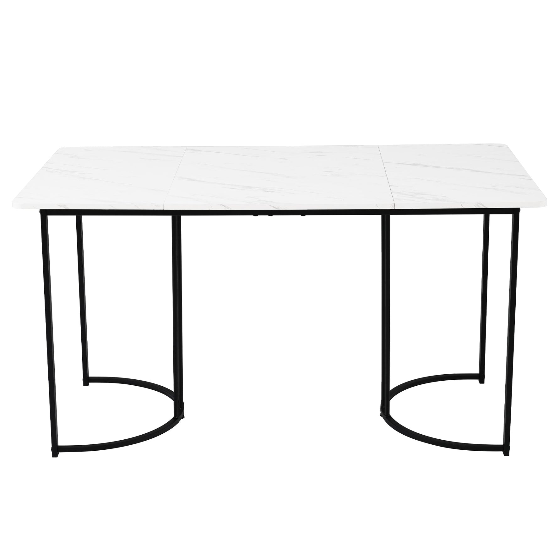 5-Piece Dining Set 140x80cm Modern Kitchen Table 4 Chairs White MDF Beige Velvet