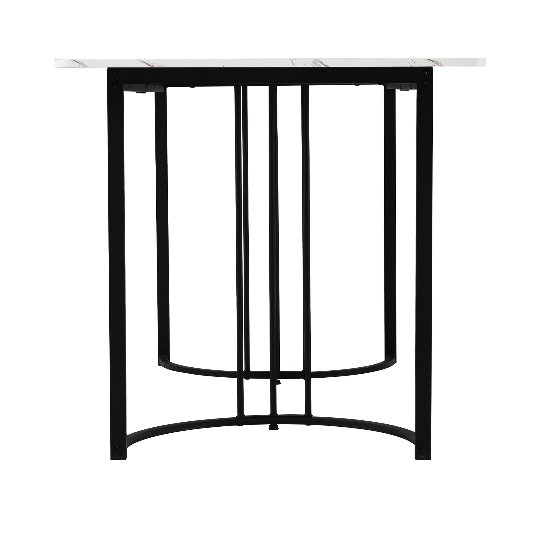 5-Piece Dining Set Modern 140x80cm Black Metal Legs White MDF/Black Velvet